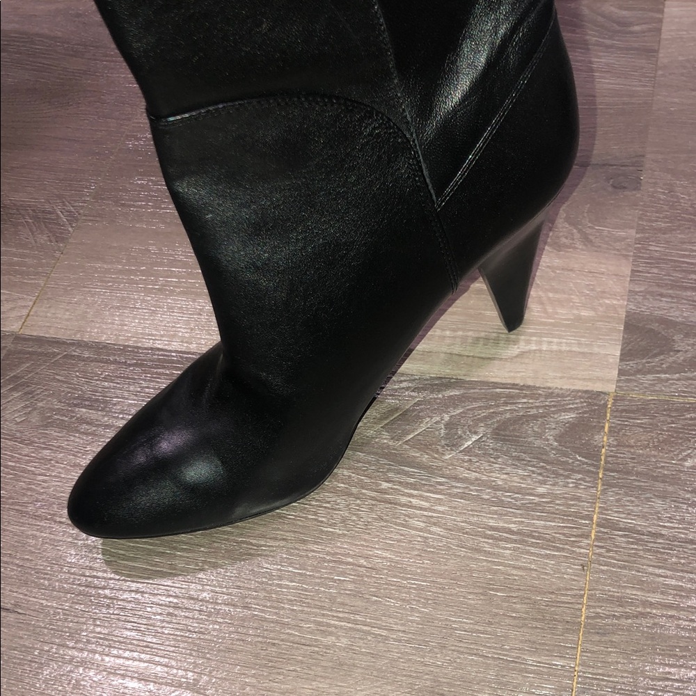 Guess Riselan Pull on Knee / Over the Knee Black Leather Boots New - Picture 8 of 11